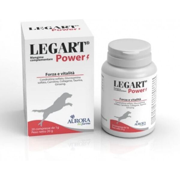 aurora biofarma vet legart power integratore per articolazioni dei cani - 20 compresse - supporto osteoarticolare