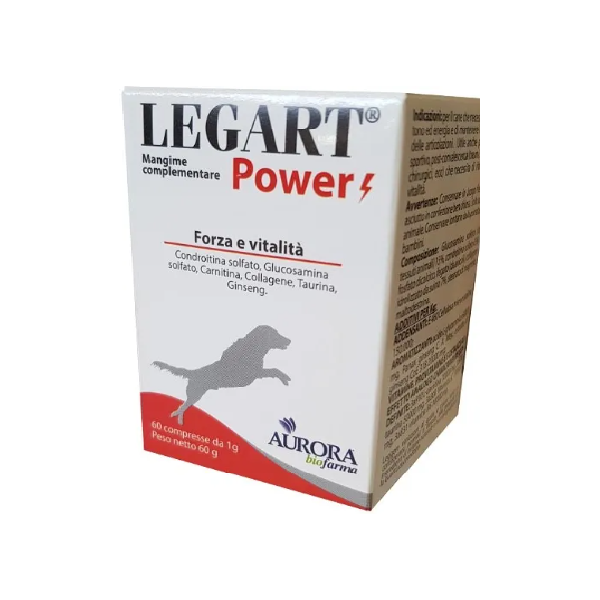 aurora biofarma vet legart power integratore per articolazioni dei cani - 60 compresse - supporto osteoarticolare