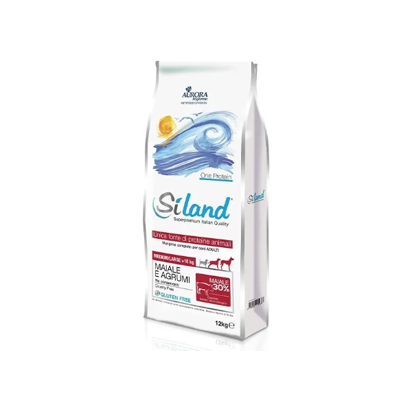 aurora biofarma srl siland - diet alimento per cani adulti medium/large maiale e agrumi 12kg - nutrizione equilibrata