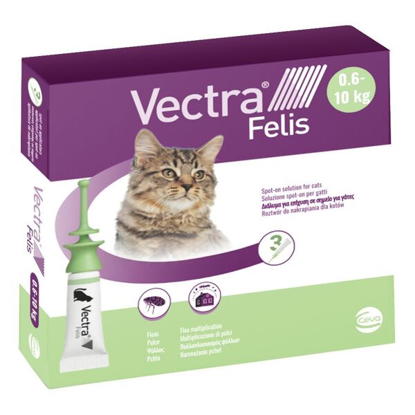 ceva salute animale spa vectra felis spot-on per gatti 3 pipette - protezione antiparassitaria efficace