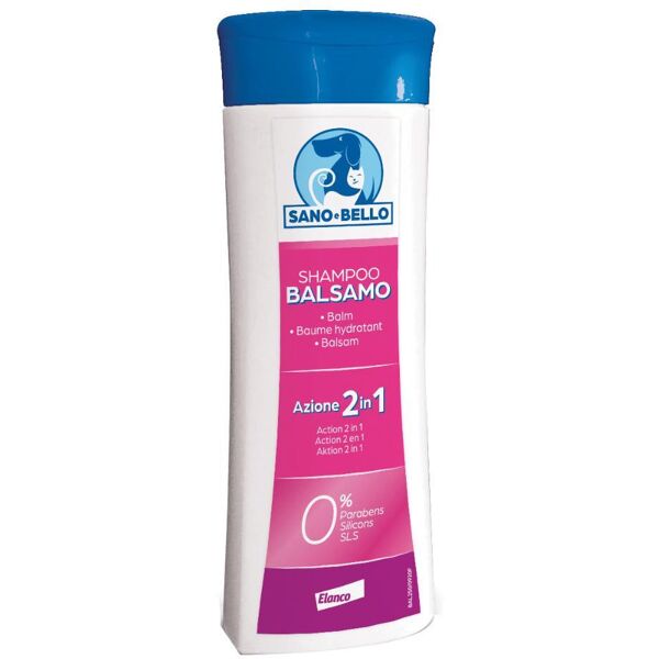 elanco italia spa sano e bello shampoo per cani balsamo azione 2 in 1 250ml - cura e idratazione del mantello canino