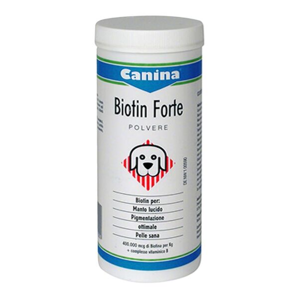 canina pharma gmbh biotin forte polvere 100g - integratore per manto lucido e pelle sana
