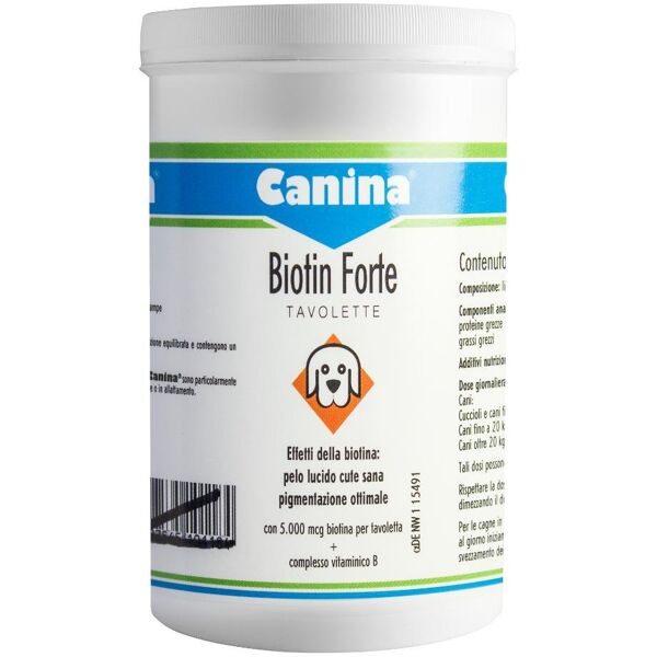 canina pharma gmbh biotin forte 60 tavolette - integratore per pelo lucido e cute sana