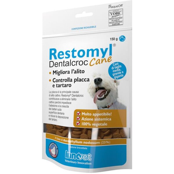 innovet italia srl restomyl dentalcroc supporto nutrizionale per cani 150g - snack per la salute dentale dei cani