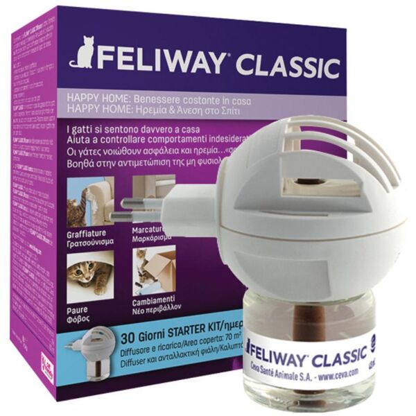 ceva salute animale spa feliway classic diffusore + ricarica 48ml - calmante per gatti stressati