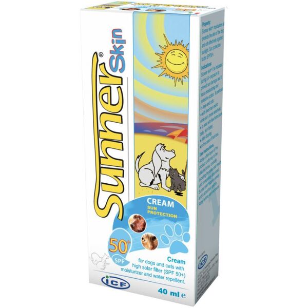 nextmune italy srl sunnerskin protezione solare cani e gatti 40ml - crema solare per animali domestici - schermo solare per cani e gatti