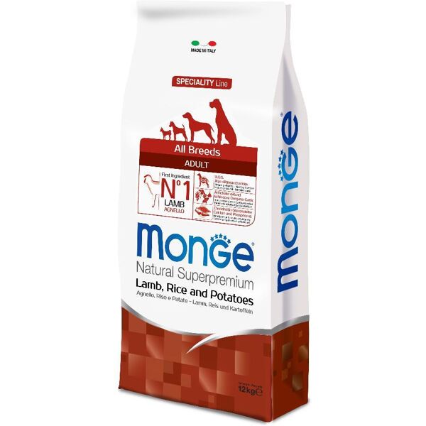 monge & c. spa monge dog agnello riso patate 2,5kg - cibo per cani di alta qualità a base di agnello