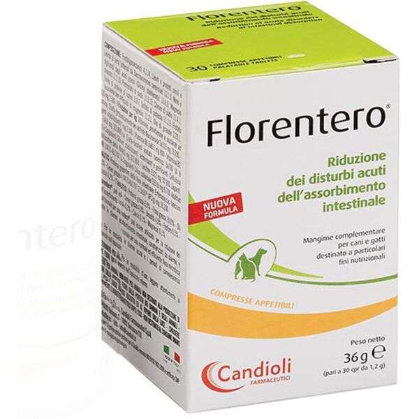 candioli veterinari florentero act mangime benessere intestinale 30 compresse - integratore per l'equilibrio digestivo dei cani e dei gatti