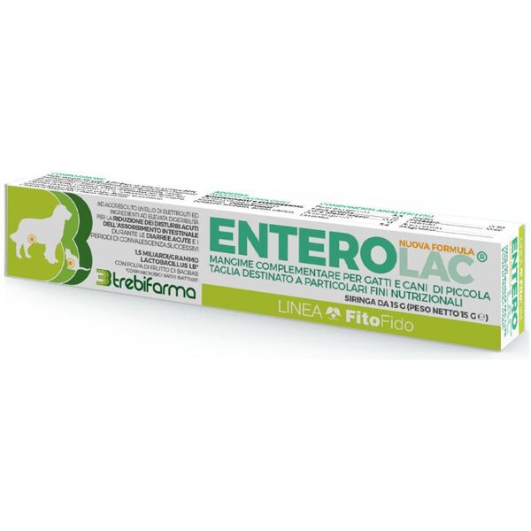 trebifarma enterolac mangime complementare per cani e gatti siringa di pasta 15g - supporto digestivo per animali domestici