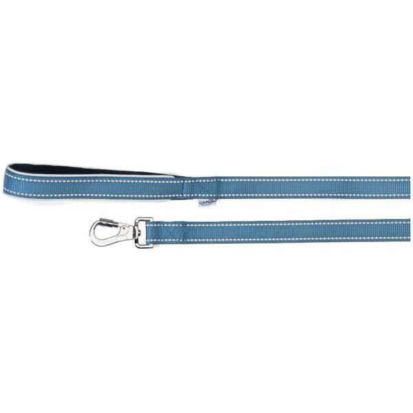 camon spa guinzaglio con maniglia in neoprene e cuciture reflex blu 2,5x120cm - accessorio per cani extra large