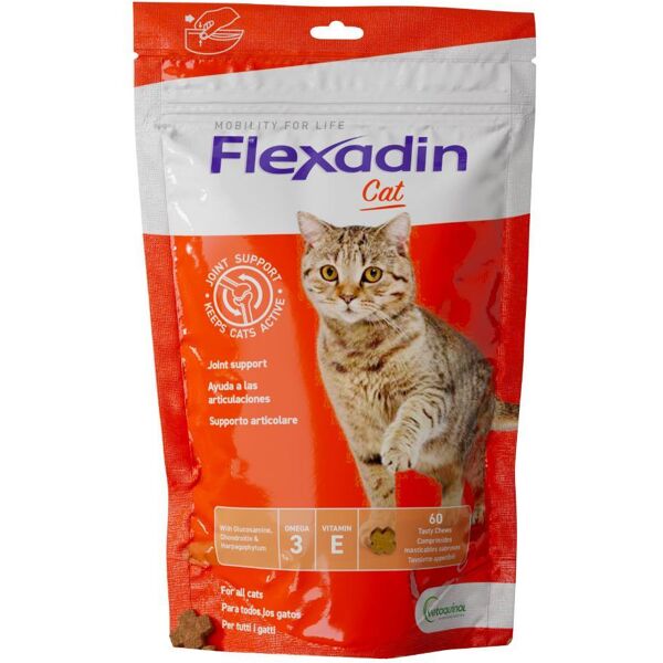 vetoquinol flexadin cat mangime complementare articolazioni gatti adulti 60 tavolette - supporto articolare di qualità per gatti