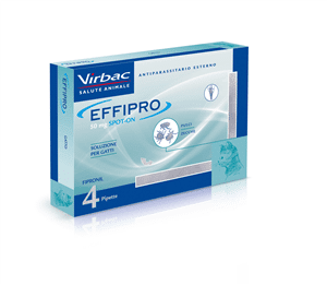 virbac srl virbac effipro spot-on gatto 4 pipette - antiparassitario per gatti - protezione duratura