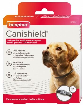 beaphar b.v. canishield collare per cani di taglia grande 65cm - protezione antiparassitaria per cani di grossa taglia