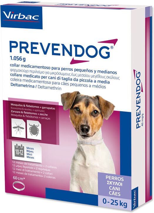 vetpharma animal health s.l. prevendog collare medicato antiparassitario 60cm per cani medi fino a 25kg - protezione duratura da pulci e zecche