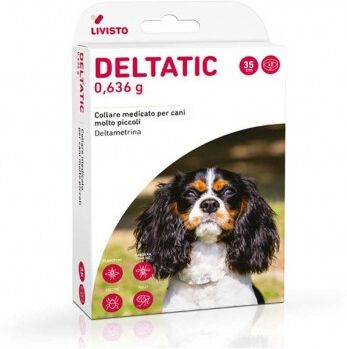 vetpharma animal health s.l. deltatic 2 collari medicati 35cm per cani di taglia molto piccola - protezione antiparassitaria duratura