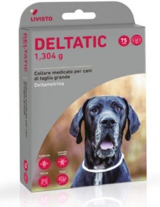 vetpharma animal health s.l. deltatic 2 collari medicati 75cm per cani di taglia grande - protezione antiparassitaria duratura