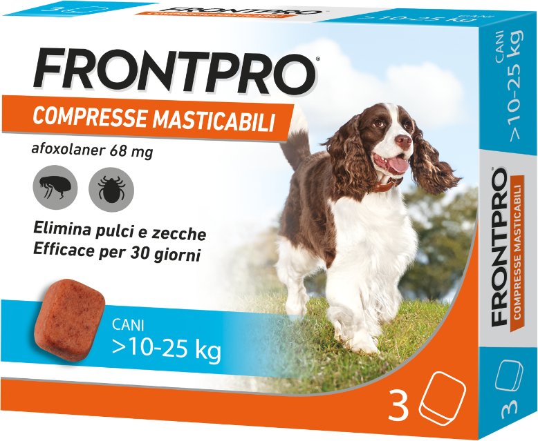 boehringer vet frontline frontpro contro pulci e zecche 3 compresse masticabili per cani 10-25kg 68mg