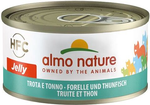 almo nature spa almo nature jelly trota e tonno cibo umido per gatti adulti lattina da 70g - gusto marino per il tuo felino