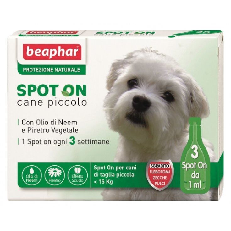 beaphar b.v. protezione naturale spot on antiparassitario per cani taglia piccola - 3 pipette da 1ml