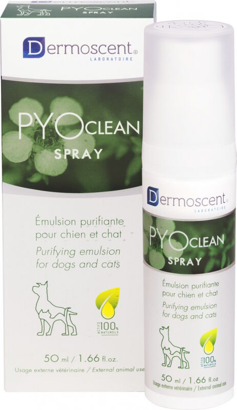 ldca sas pyo clean spray tixotropico per cani e gatti 50ml - trattamento antimicrobico per pelle e pelliccia