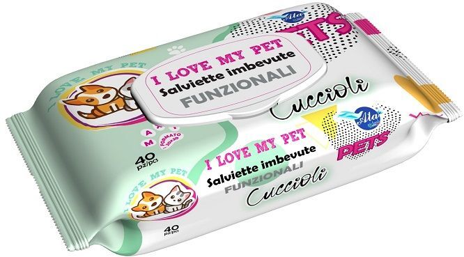 ala srl a+cure i love my pet salviette pop-up lavanda 40 pezzi per la pulizia del pelo di cani e gatti - pulizia efficace per i tuoi animali domestici