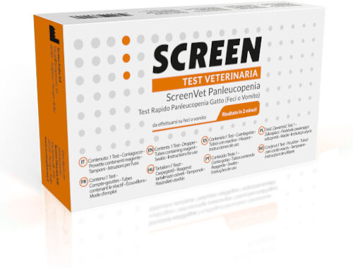 screen italia srl screenvet panleucopenia test rapido feci o vomito del gatto, 1 test