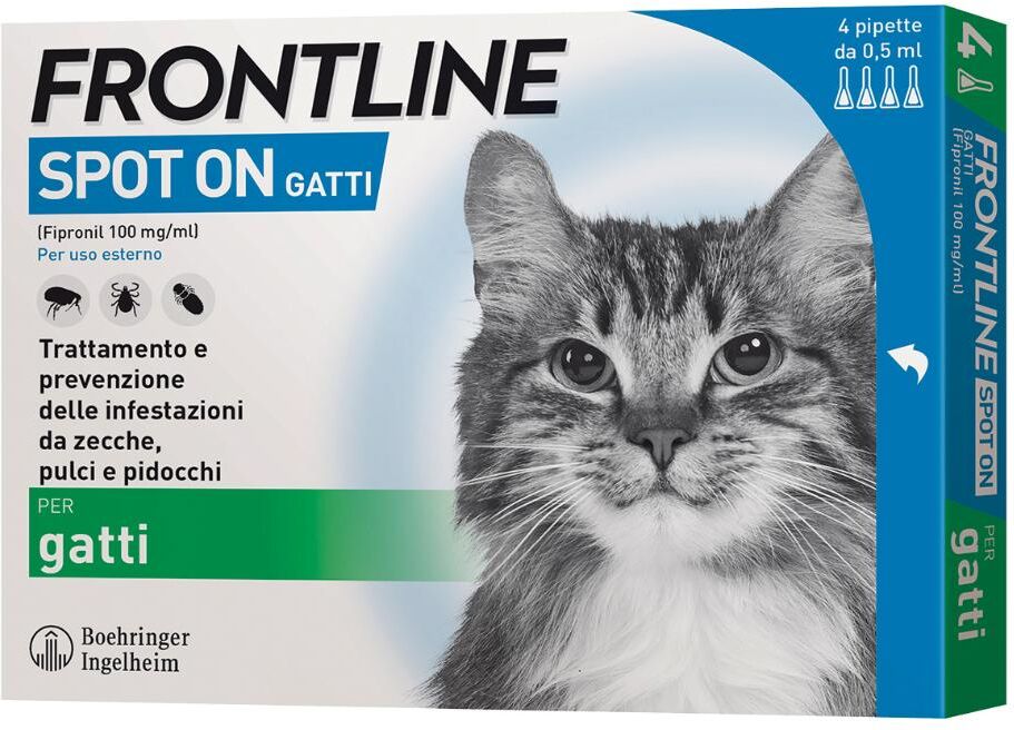 boehringer ing.anim.h.it.spa frontline spot on gatti 4 pipette da 0,5ml - antiparassitario per gatti