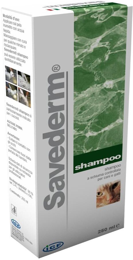 icf savederm shampoo a schiuma controllata per cani e gatti 250ml - igiene e cura del mantello