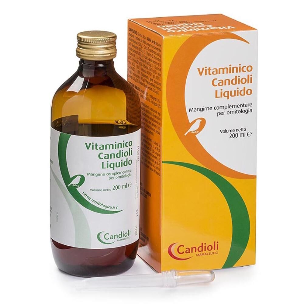 candioli ist.profil.e farm.spa vitaminico candioli liquido per uccelli 200ml - integratore nutrizionale per pappagalli, canarini e altri uccelli