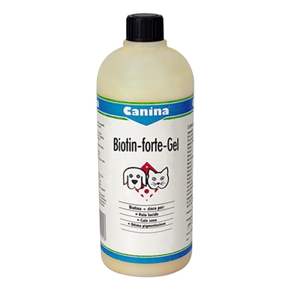 canina pharma gmbh biotin forte gel 100ml - rinforzo del pelo e cura della dermatite per cani