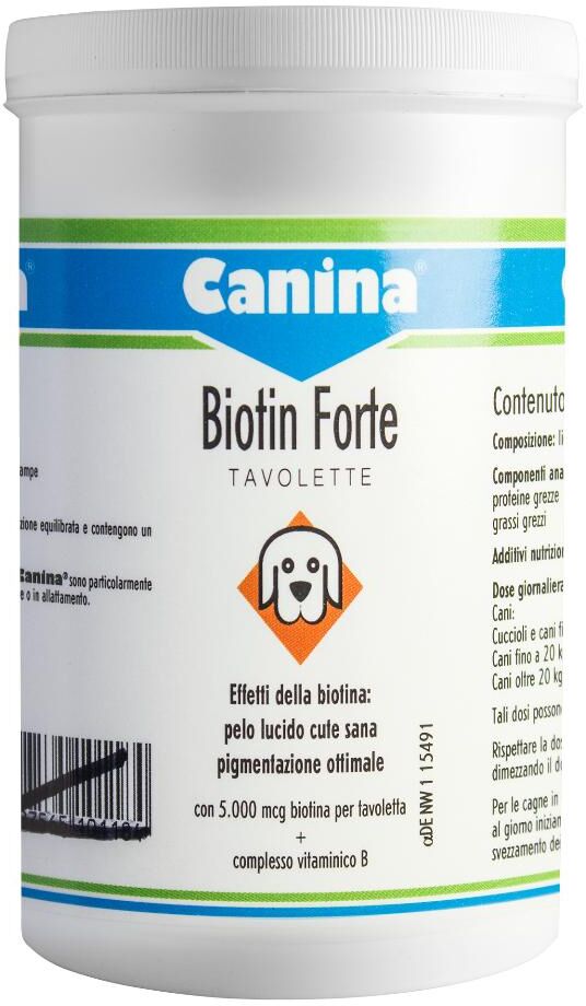 canina pharma gmbh biotin forte 60 tavolette - integratore per pelo lucido e cute sana