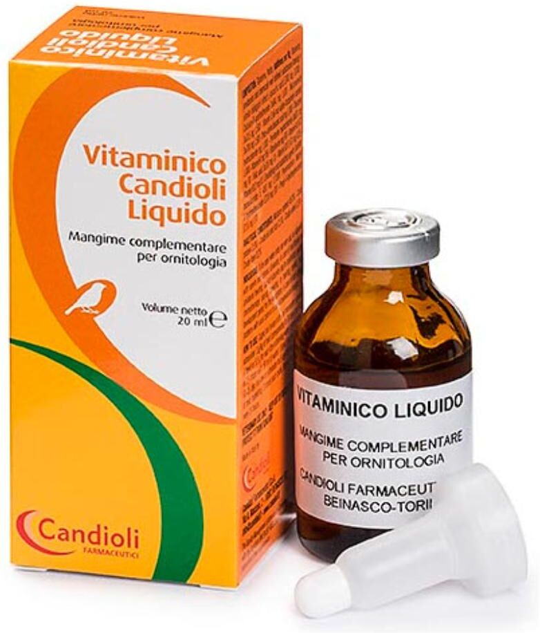 candioli ist.profil.e farm.spa vitaminico liquido mangime complementare per volatili - 20ml, integratore vitaminico per uccelli canori e da gabbia