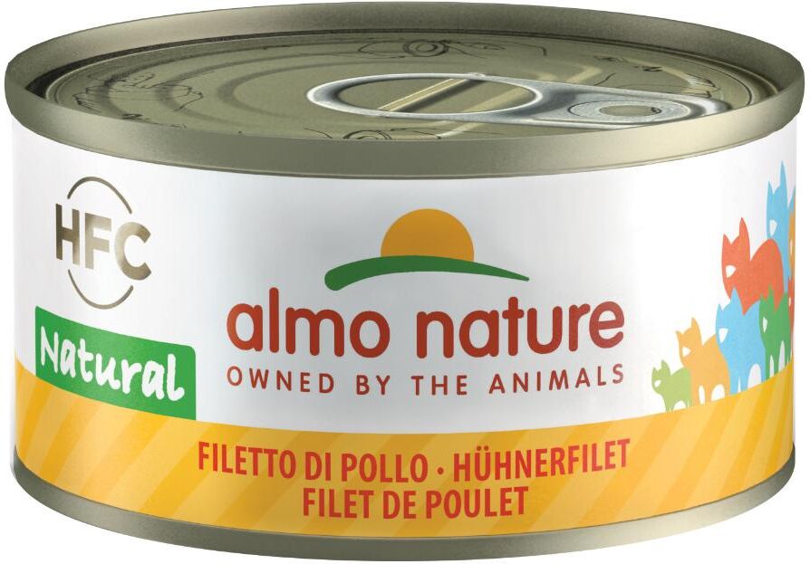 almo nature spa almo nature natural cibo umido filetto di pollo per gatti adulti - lattina da 70g - delizia gustosa