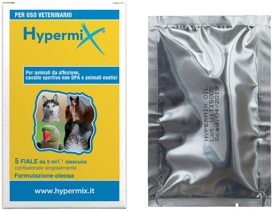 ri.mos srl hypermix miscela di oli per la cura delle lesioni esterne negli animali - 5 fiale monodosi da 5ml