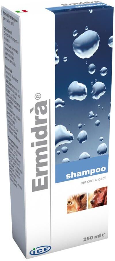 icf ermidrà shampoo per cani e gatti 250ml - shampoo idratante e lenitivo per animali domestici