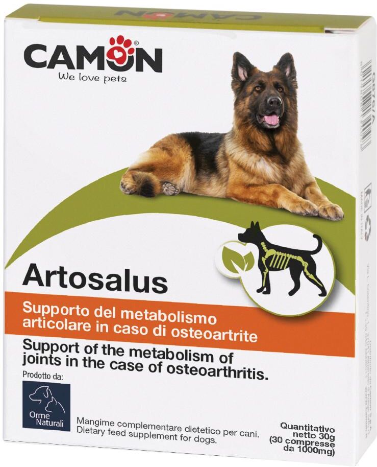 camon spa artosalus care integratore per le articolazioni di cani e gatti 30 compresse - supporto articolare per animali domestici