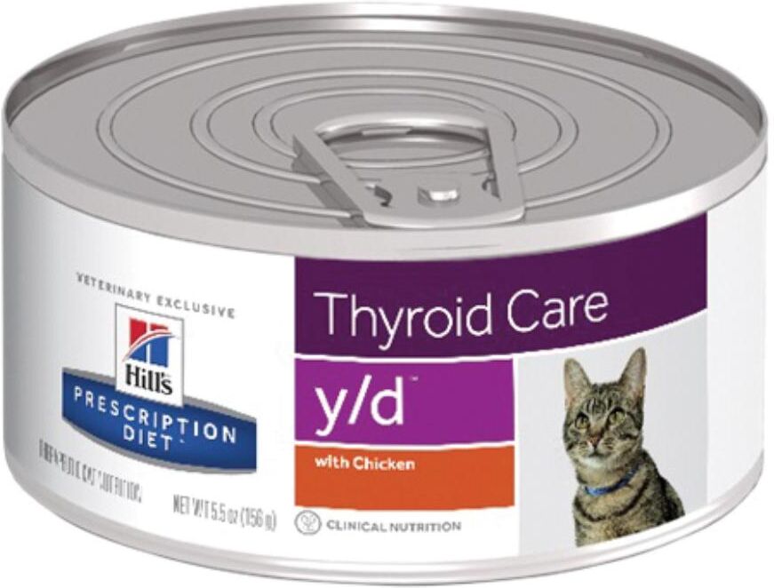 hill's pet nutrition srl thyroid care y/d disturbi endocrini cibo umido con pollo per gatti - lattina da 156g