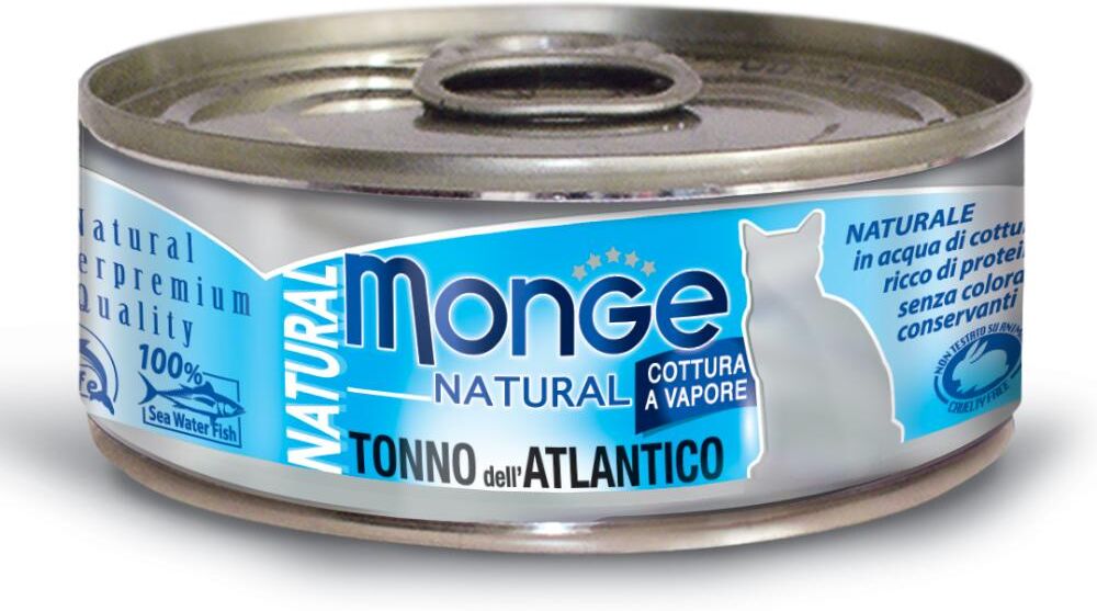 monge & c. spa monge natural pezzetti di tonno cibo umido per gatti adulti 80g