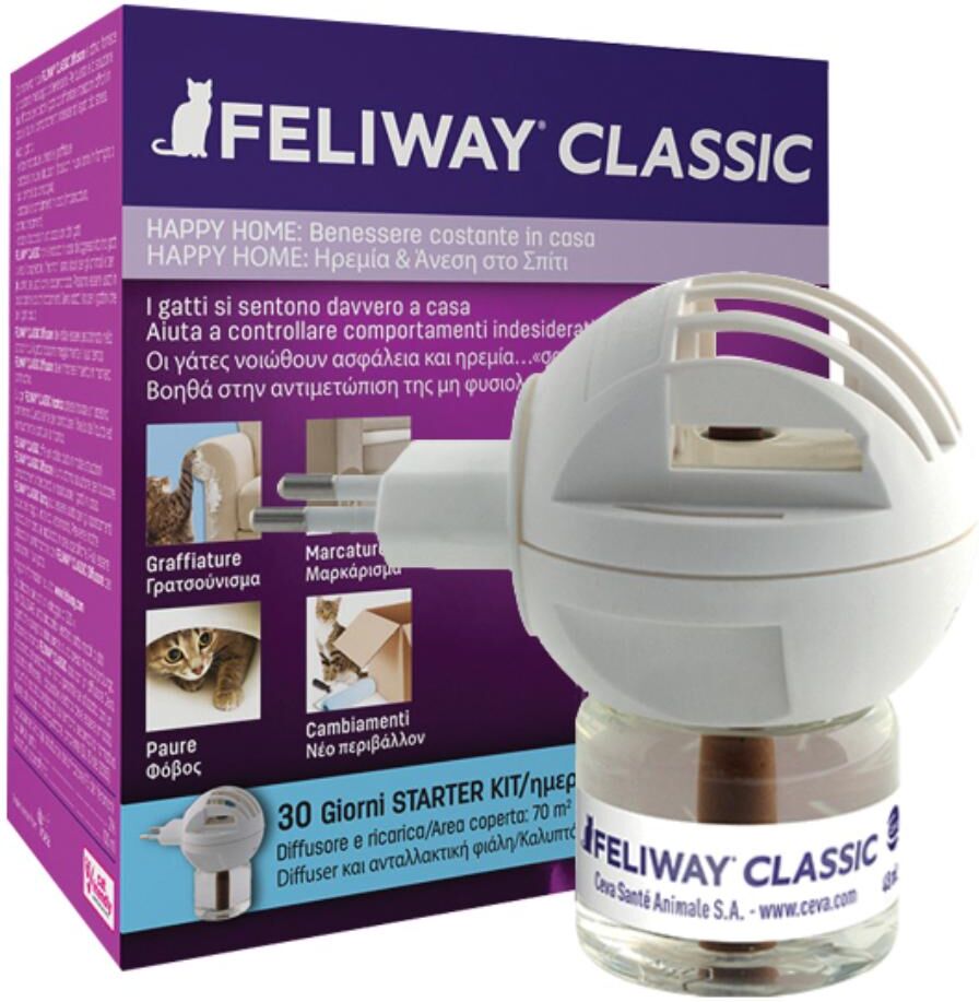 ceva salute animale spa feliway classic diffusore + ricarica 48ml - calmante per gatti stressati