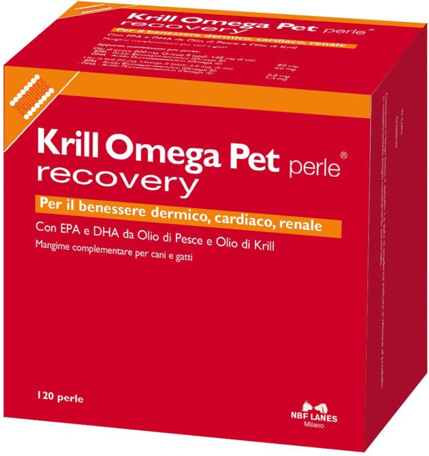 n.b.f. lanes srl krill omega pet blister mangime complementare per cani e gatti 120 perle - omega-3 essenziali per la salute degli animali