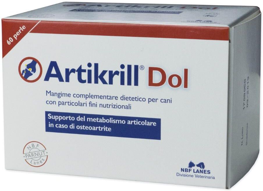 n.b.f. lanes srl artikrill dol cane 60 perle - integratore per il supporto del metabolismo articolare nell'osteoartrite canina