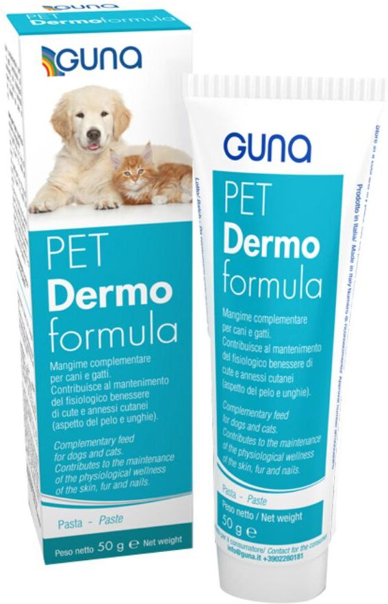 guna spa guna pet dermoformula - mangime per cani e gatti, 50g - supporto cutaneo per animali domestici