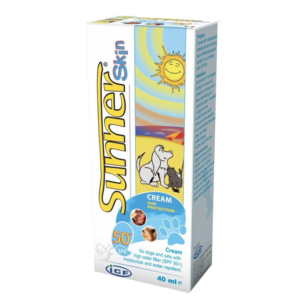 nextmune italy srl sunnerskin protezione solare cani e gatti 40ml - crema solare per animali domestici - schermo solare per cani e gatti