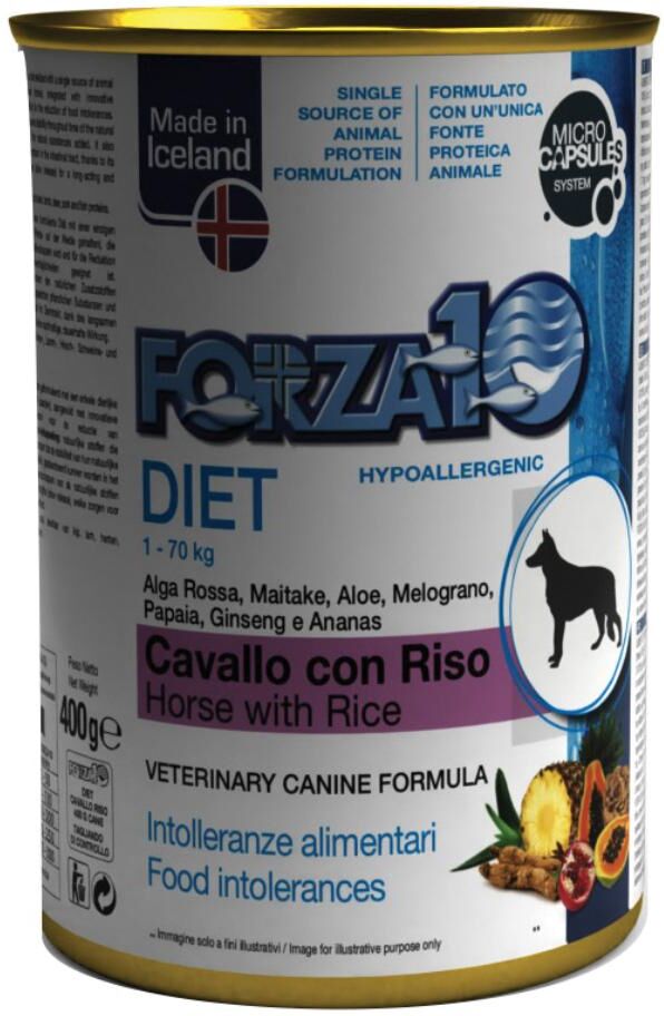 sanypet spa forza10 diet agnello e riso cibo umido cani adulti 400g - alimento completo per cani con agnello e riso