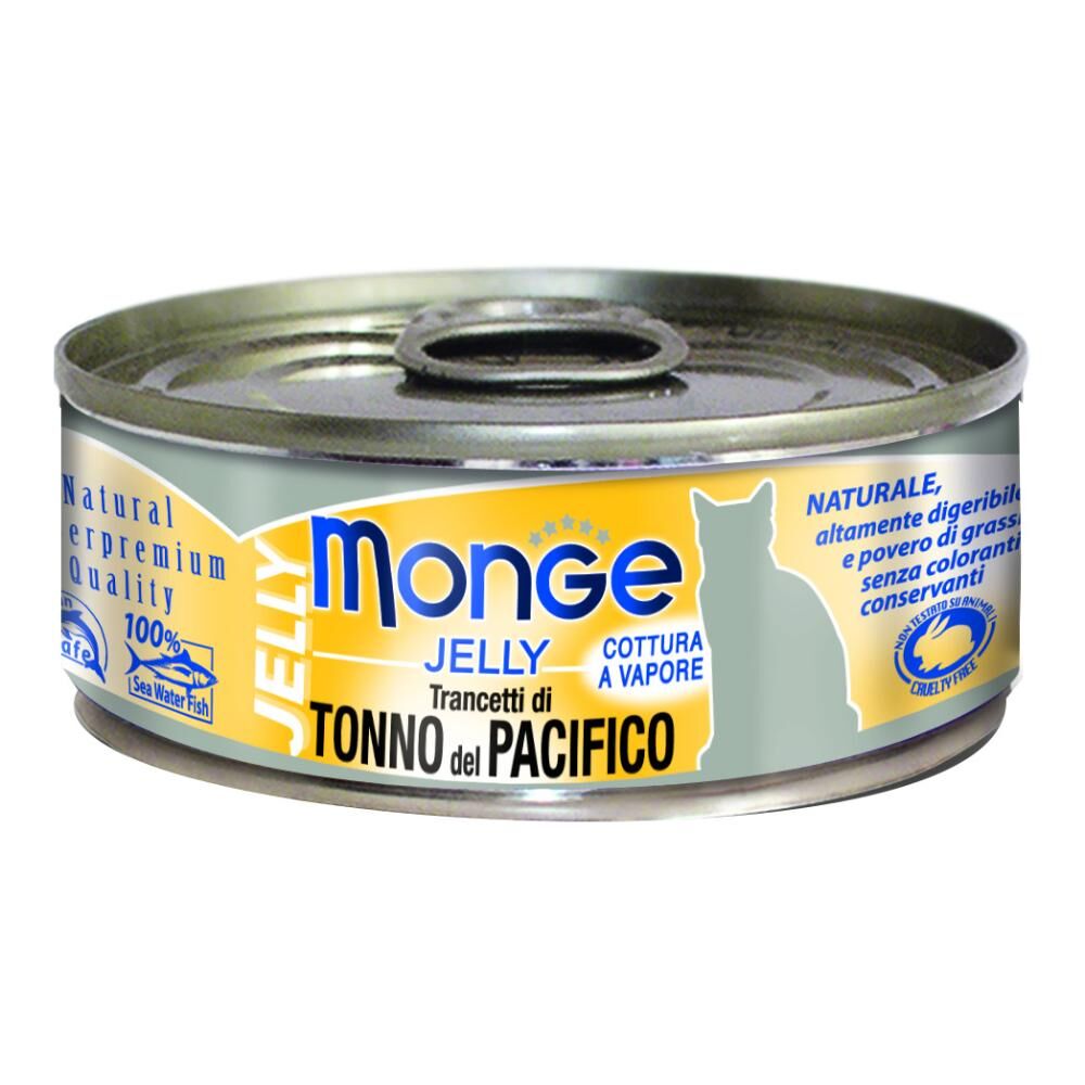 monge & c. spa monge natural tonno pinne gialle con salmone cibo umido per gatti adulti 80g