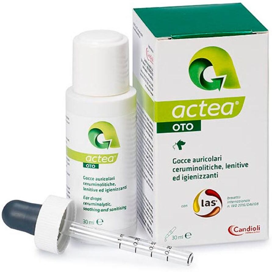 candioli veterinari actea oto emulsione otologico 30ml - emulsione per orecchie e benessere auricolare - cura dell'orecchio