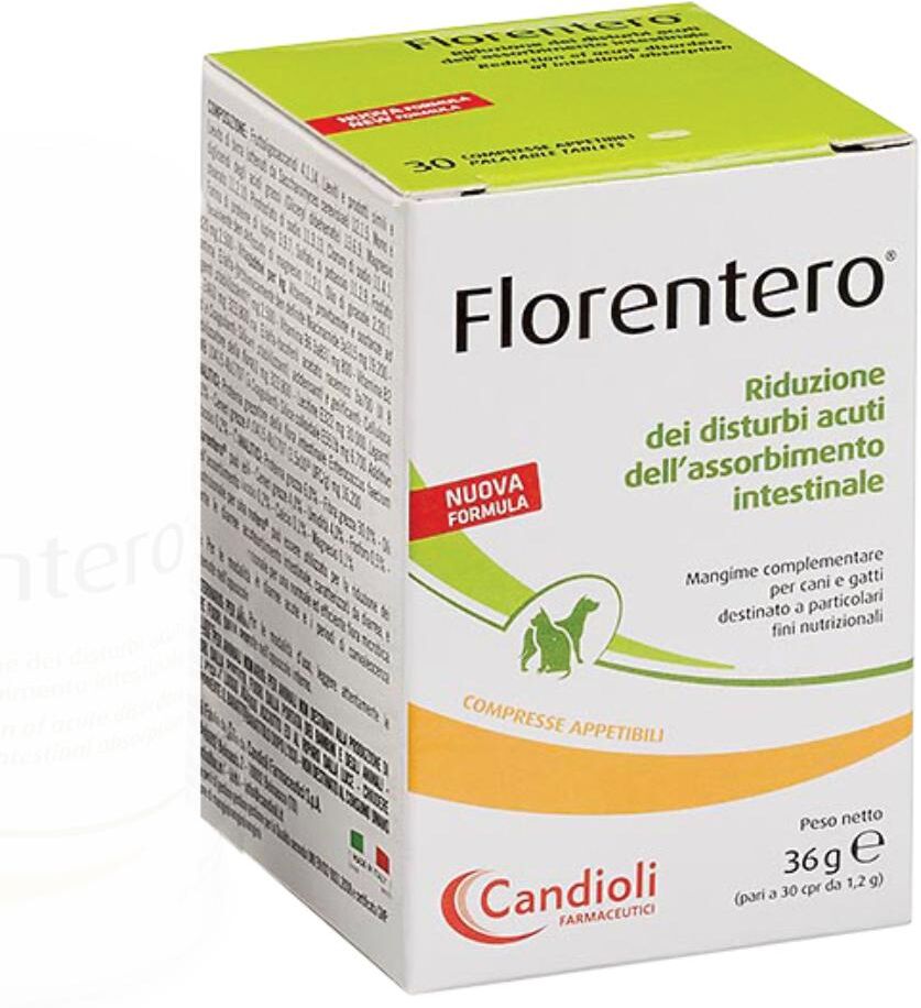 candioli ist.profil.e farm.spa florentero act mangime benessere intestinale 30 compresse - integratore per l'equilibrio digestivo dei cani e dei gatti