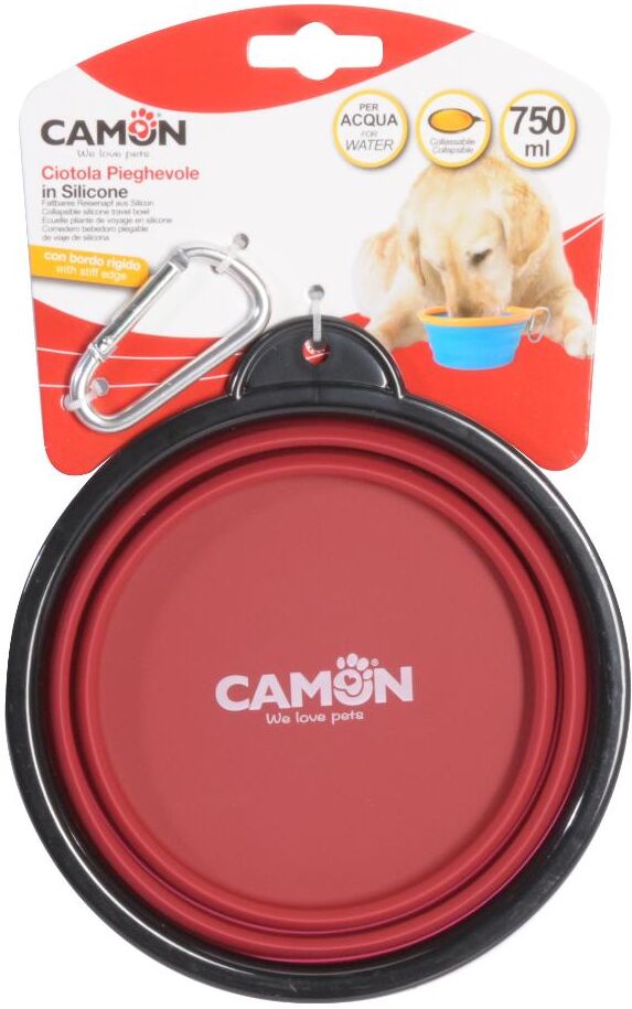 camon spa ciotola pieghevole in silicone m 750ml - ideale per cani e gatti