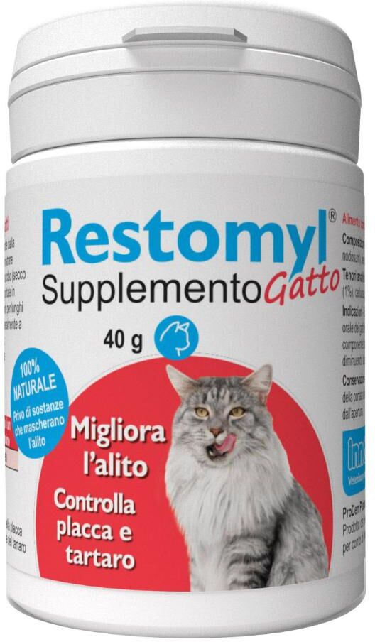 innovet italia restomyl supplemento gatto 40g - integratore per la salute orale e immunitaria del tuo gatto