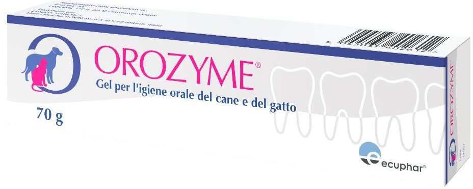 ecuphar italia srl orozyme gel igiene orale del cane e del gatto 70g - gel dentale per una bocca sana e alito fresco